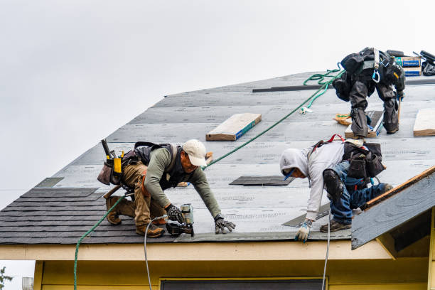 Professional Gutter Installation technician working in Edwardsville, IL